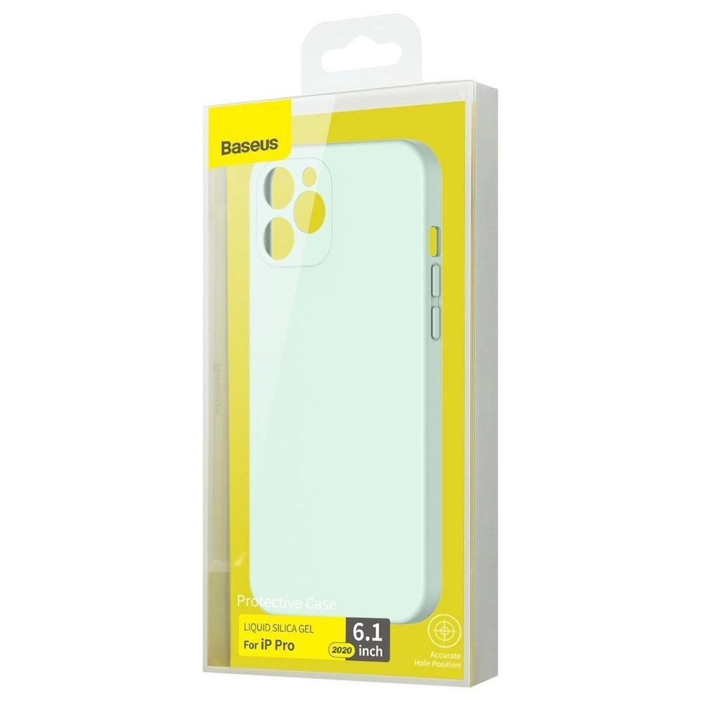 Baseus Liquid Silica Gel Case Elastyczne żelowe etui Apple iPhone 12 Pro Miętowy (WIAPIPH61P-YT6B)