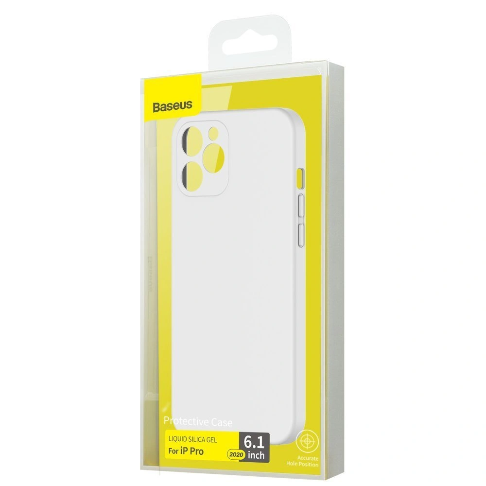Baseus Liquid Silica Gel Case Elastyczne żelowe etui Apple iPhone 12 Pro Biały (WIAPIPH61P-YT02)