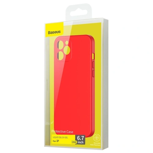 Buy Baseus Liquid Silica Gel Case Flexible gel case iPhone 12 Pro Max Bright red (WIAPIPH67N-YT09) - BSU2482RED - {ean13} - Home Screen Store Europe
