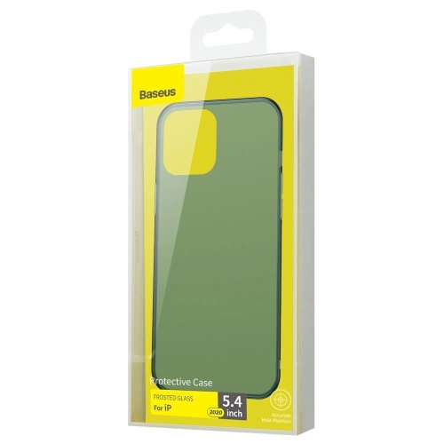 Buy Baseus Frosted Glass Case Hard case with a flexible frame iPhone 12 mini Dark green (WIAPIPH54N-WS06) - BSU2484GRN - {ean13} - Home Screen Store Europe