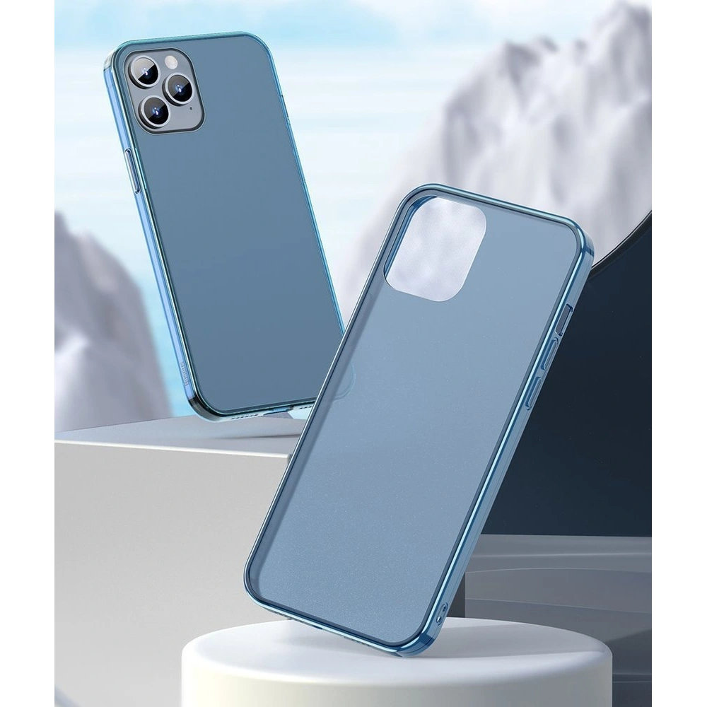 Baseus Frosted Glass Case Sztywne etui z elastyczną ramką Apple iPhone 12 mini Ciemnozielony (WIAPIPH54N-WS06)