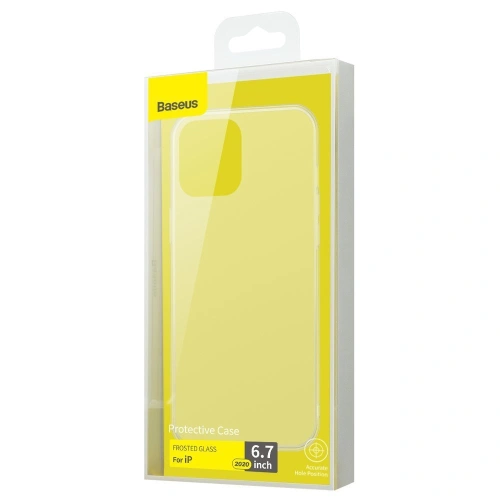 Kup Baseus Frosted Glass Case Sztywne etui z elastyczną ramką Apple iPhone 12 Pro Max Biały (WIAPIPH67N-WS02) - BSU2488WHT - {ean13} - Sklep Home Screen