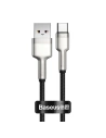 Baseus Cablu metalic de date USB - USB Tip C 40 W (10 V / 4 A) SCP (Huawei SuperCharge Protocol) 0,25 m argintiu (CATJK-01)