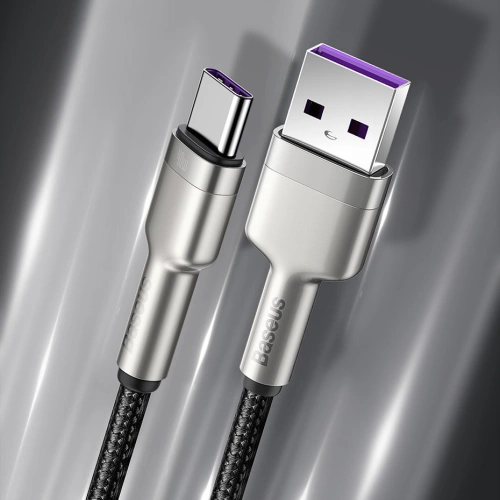 Kup Baseus Cablu metalic de date USB - USB Tip C 40 W (10 V / 4 A) SCP (Huawei SuperCharge Protocol) 0,25 m argintiu (CATJK-01) - BSU2527SLV - {ean13} - Sklep Home Screen
