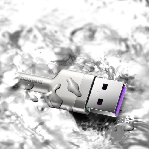 Kup Baseus Cablu metalic de date USB - USB Tip C 40 W (10 V / 4 A) SCP (Huawei SuperCharge Protocol) 0,25 m argintiu (CATJK-01) - BSU2527SLV - {ean13} - Sklep Home Screen