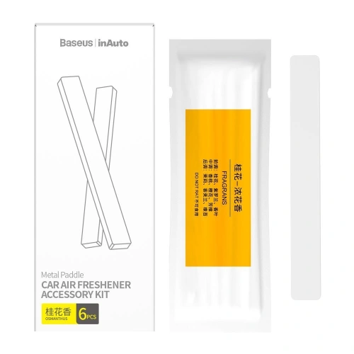 Kup Baseus Metal Paddle 6x náplň do osvěžovače vzduchu vůně do auta (wończa) bílá (SUXUN-M0B) - BSU2540WHT - {ean13} - Sklep Home Screen