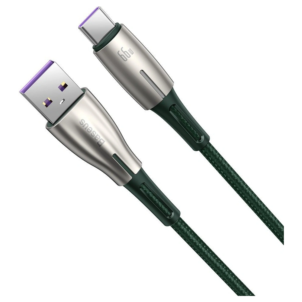 Baseus Water Drop kabel USB - USB Typ C 66 W (11 V / 6 A) Huawei SuperCharge SCP 2 m zielony (CATSD-N06)