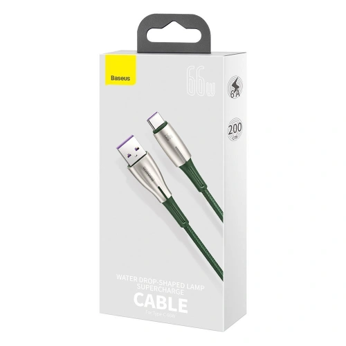 Kup Baseus Water Drop kabel USB - USB Typ C 66 W (11 V / 6 A) Huawei SuperCharge SCP 2 m zielony (CATSD-N06) - BSU2560GRN - {ean13} - Sklep Home Screen