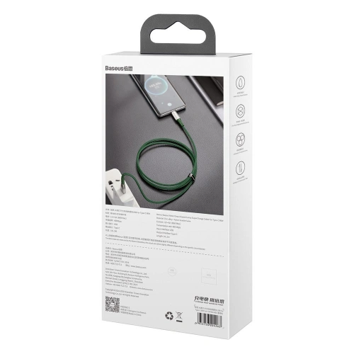 Kup Baseus Water Drop kabel USB - USB Typ C 66 W (11 V / 6 A) Huawei SuperCharge SCP 2 m zielony (CATSD-N06) - BSU2560GRN - {ean13} - Sklep Home Screen