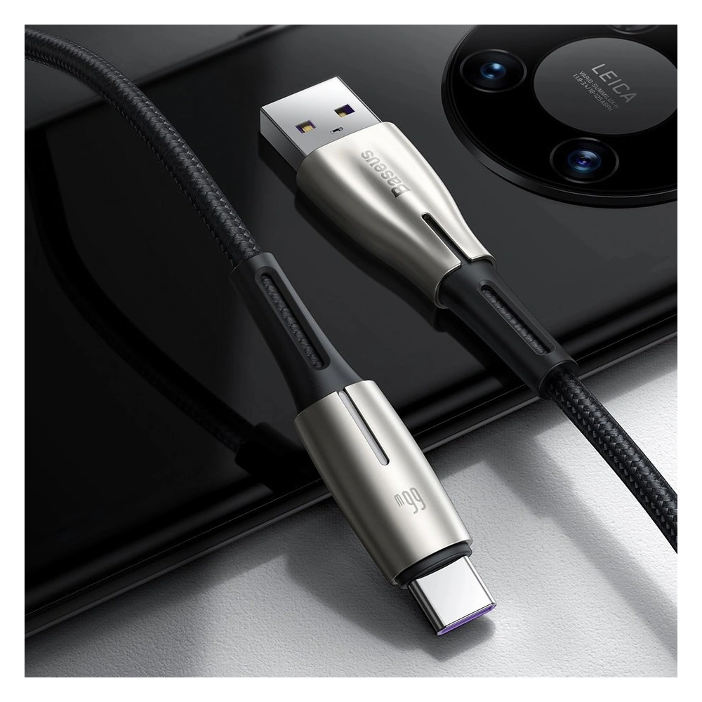 Baseus Water Drop kabel USB - USB Typ C 66 W (11 V / 6 A) Huawei SuperCharge SCP 2 m zielony (CATSD-N06)