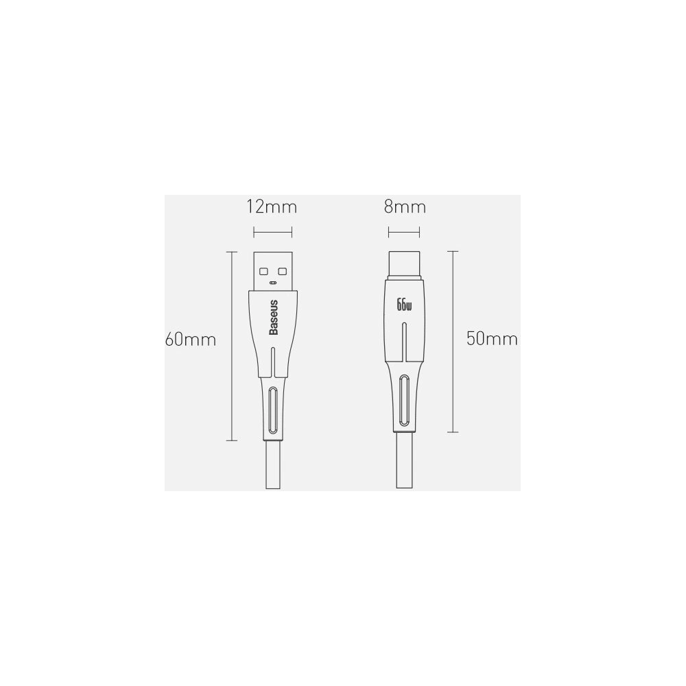 Baseus Water Drop kabel USB - USB Typ C 66 W (11 V / 6 A) Huawei SuperCharge SCP 2 m zielony (CATSD-N06)