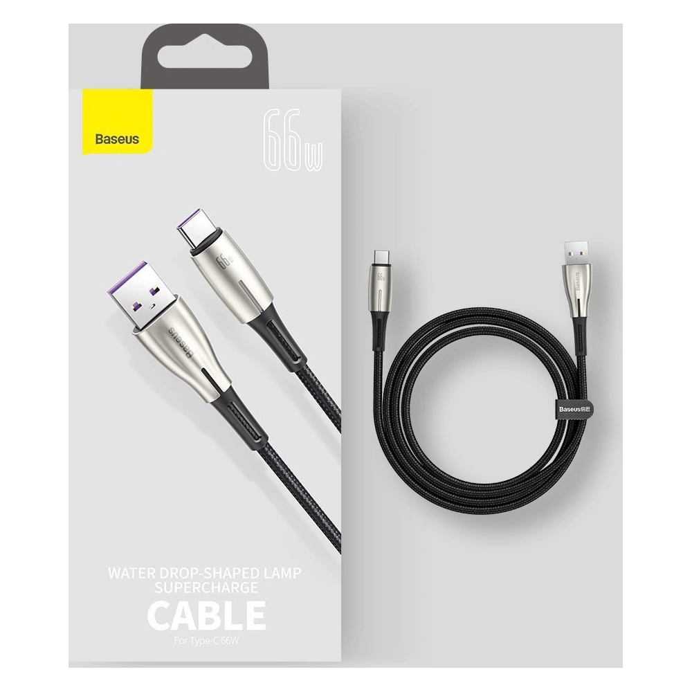 Baseus Water Drop kabel USB - USB Typ C 66 W (11 V / 6 A) Huawei SuperCharge SCP 2 m zielony (CATSD-N06)