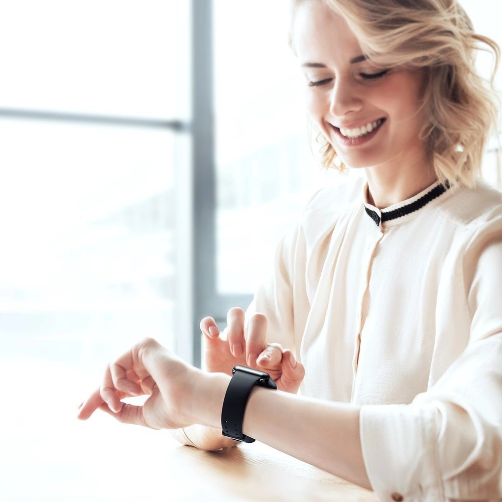 Baseus Slip-Thru pasek opaska bransoleta do Apple Watch 3/4/5/6/SE 42mm/44mm czarny (LBWSE-A01)