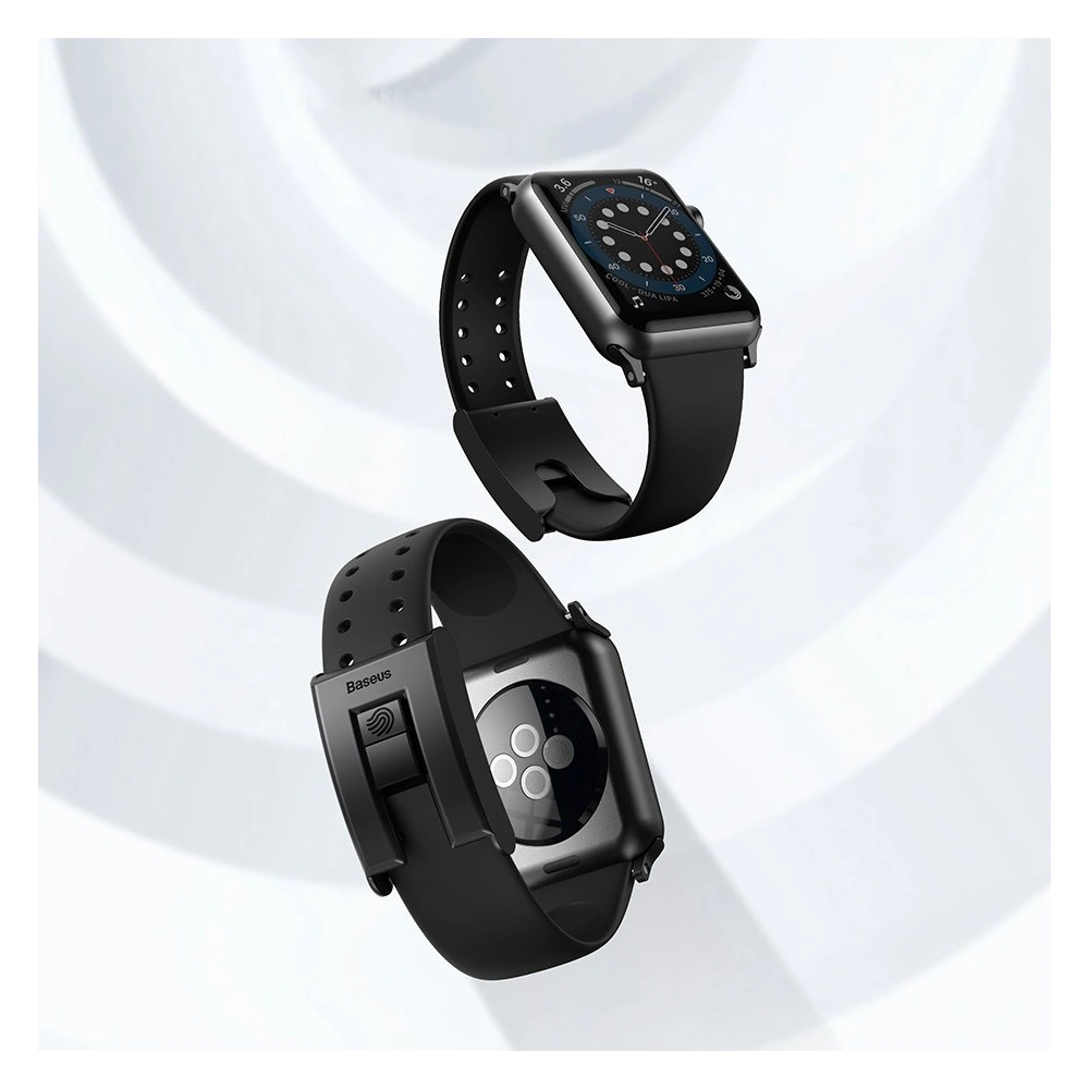 Baseus Slip-Thru pasek opaska bransoleta do Apple Watch 3/4/5/6/SE 42mm/44mm czarny (LBWSE-A01)
