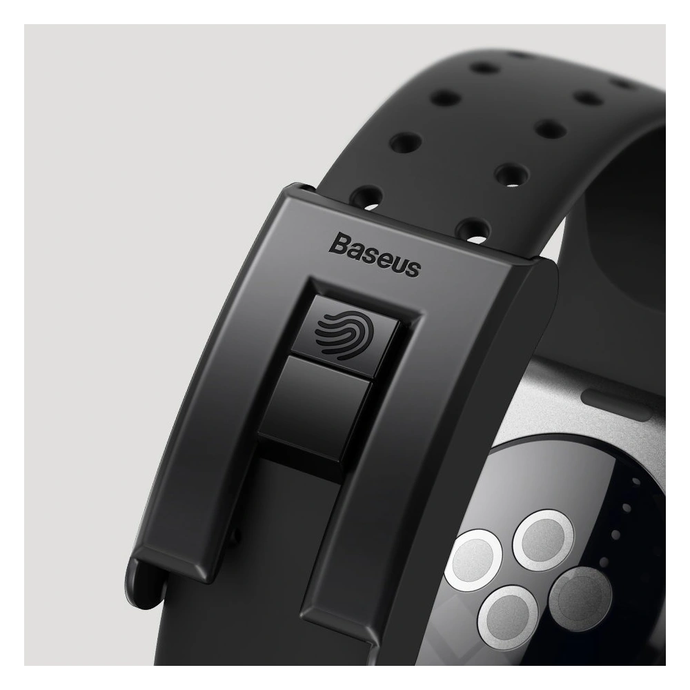 Baseus Slip-Thru pasek opaska bransoleta do Apple Watch 3/4/5/6/SE 42mm/44mm czarny (LBWSE-A01)
