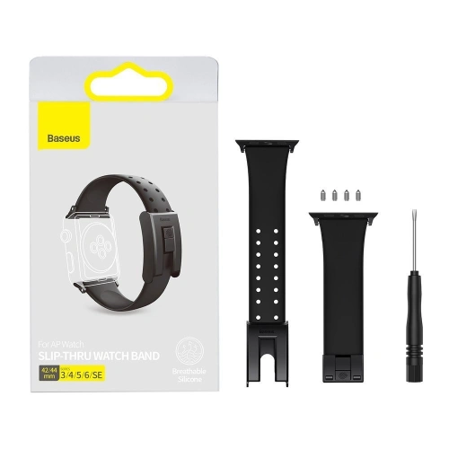 Buy Baseus Slip-Thru Watch Band For AP Watch Series 3/4/5/6/SE 42mm/44mm Black (LBWSE-A01) - BSU2568BLK - {ean13} - Home Screen Store Europe