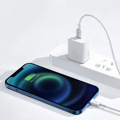 Kup Baseus Superior cablu USB Tip C - Lightning Power Delivery 20 W 1 m Alb (CATLYS-A02) - BSU2576WHT - {ean13} - Sklep Home Screen