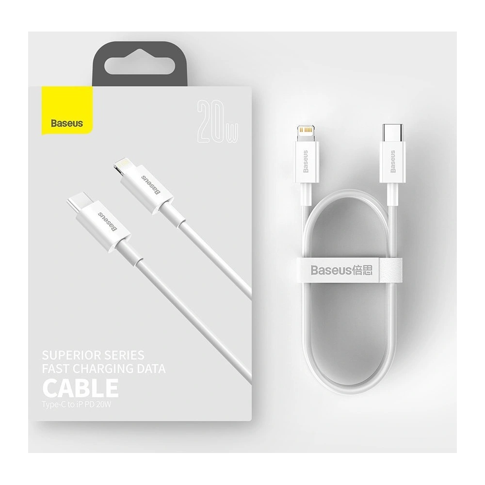 Baseus Superior kabel USB Typ C - Lightning Power Delivery 20 W 1 m Biały (CATLYS-A02)