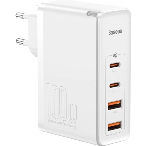 Buy Baseus GaN2 Pro fast wall charger 100W USB / USB Typ C Quick Charge 4+ Power Delivery white (CCGAN2P-L02) - BSU2585WHT - {ean13} - Home Screen Store Europe