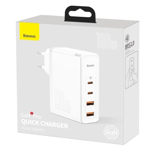 Kup Baseus GaN2 Pro încărcător rapid de rețea 100W USB / USB Tip C Quick Charge 4+ Power Delivery alb (CCGAN2P-L02) - BSU2585WHT - {ean13} - Sklep Home Screen