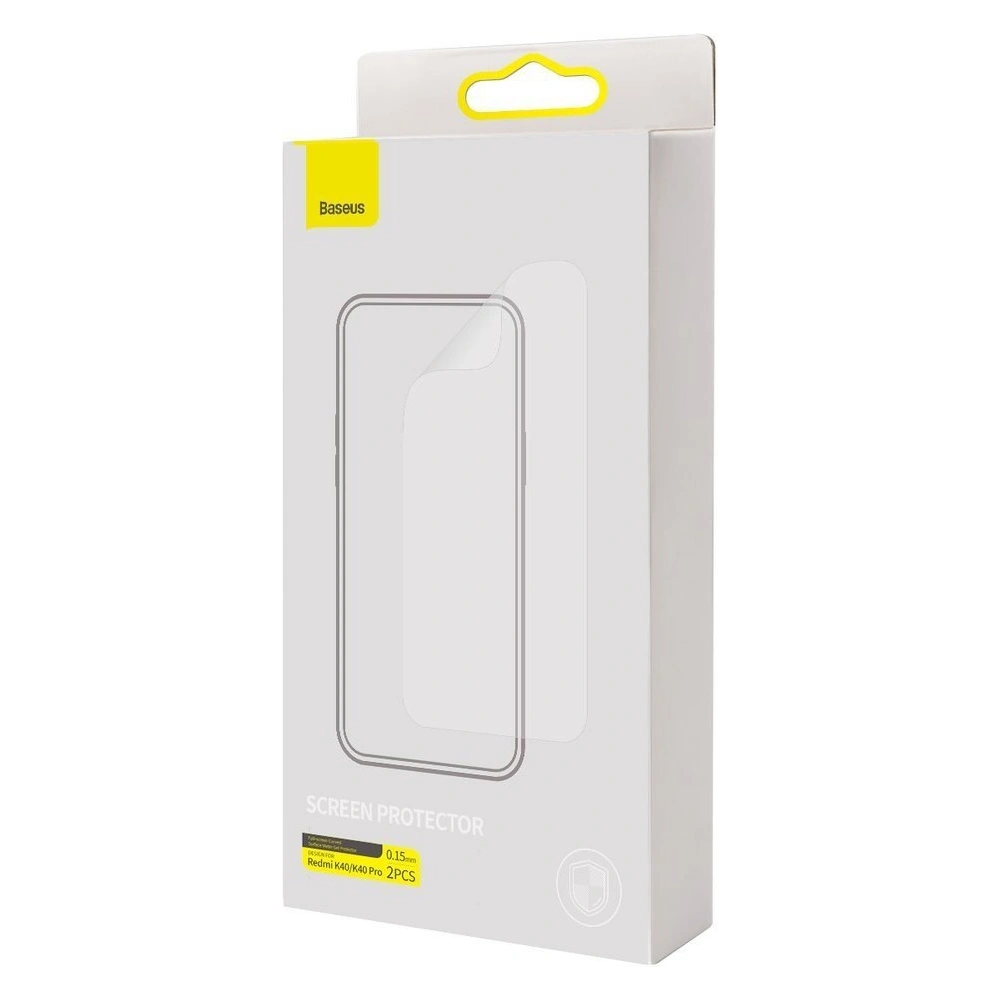 Baseus 2x folia ochronna na cały ekran 0,15 mm do Xiaomi Redmi K40/K40 Pro Transparent (SGMIK40-02)