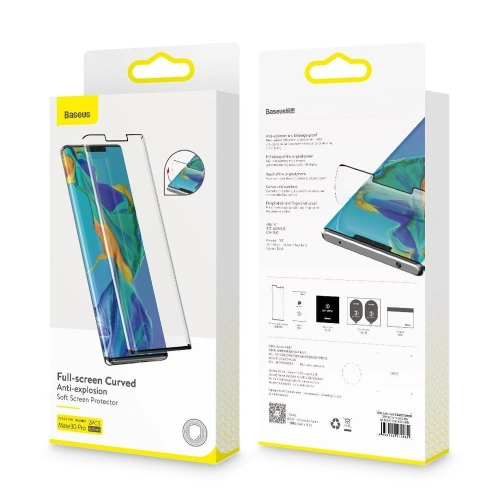 Buy Baseus 0.15mm full-screen curved anti-explosion soft screen protector For Mate30 Pro Black - BSU2615BLK - {ean13} - Home Screen Store Europe