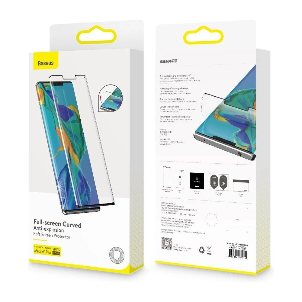 Baseus folia ochronna na cały ekran Full Screen 0.15mm Huawei Mate 30 Pro czarny (SGHWMATE30P-KR01)