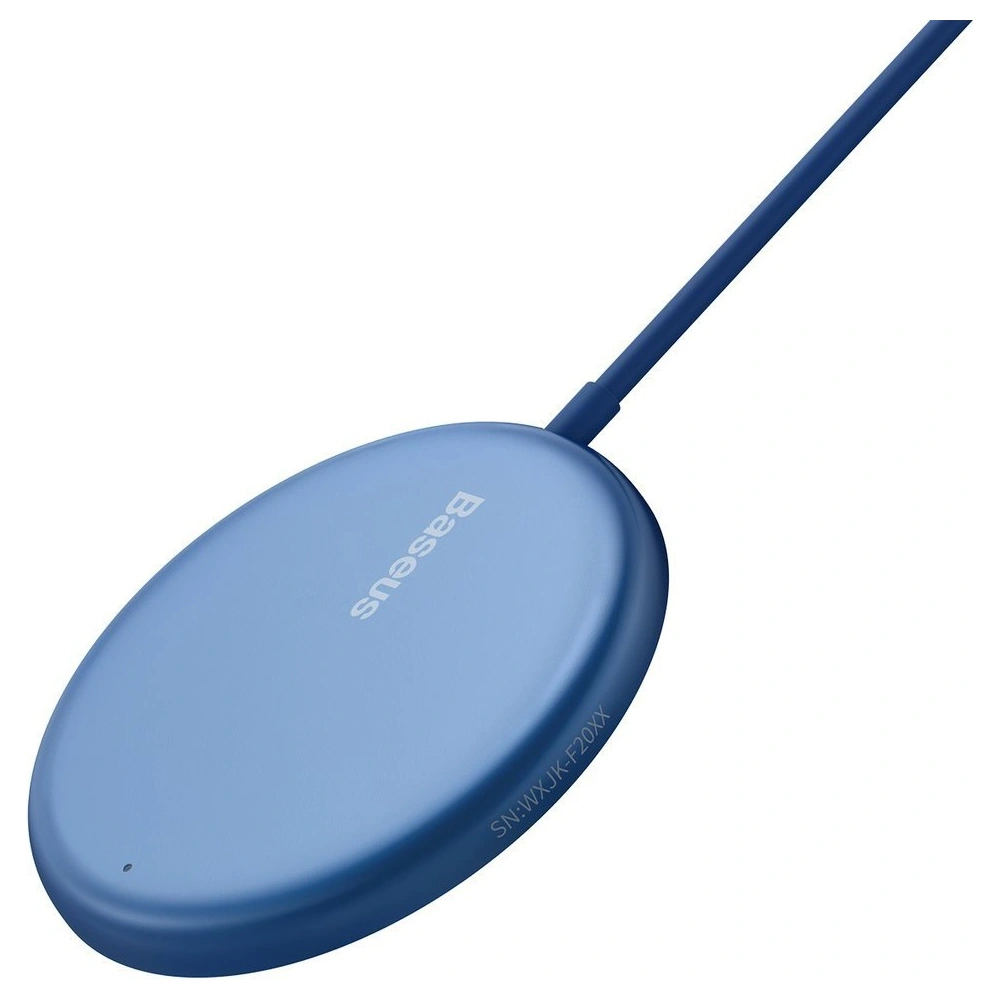 Baseus mini magnetyczna bezprzewodowa indukcyjna ładowarka Qi 15 W (kompatybilna z MagSafe) niebieski (WXJK-H03)