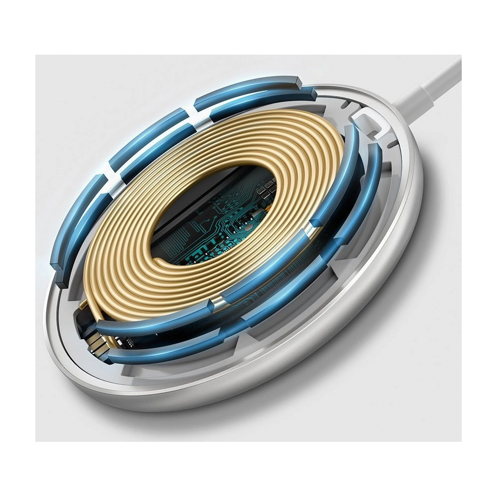 Baseus mini magnetyczna bezprzewodowa indukcyjna ładowarka Qi 15 W (kompatybilna z MagSafe) niebieski (WXJK-H03)