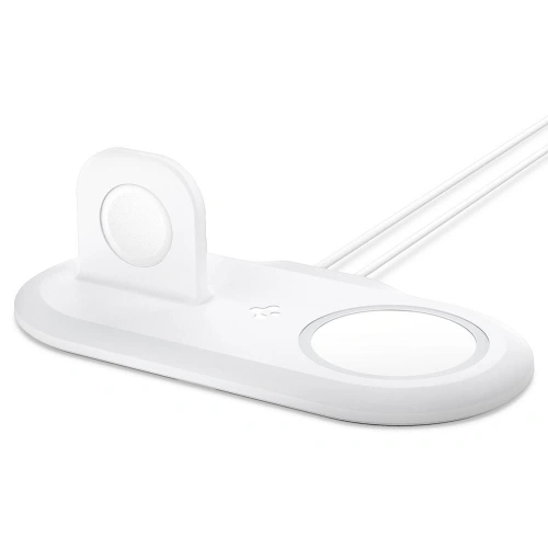 Kup Bezdrátová nabíječka Spigen MagFit Duo Apple MagSafe & Apple Watch Charger Stand White - SPN1586WHT - {ean13} - Sklep Home Screen
