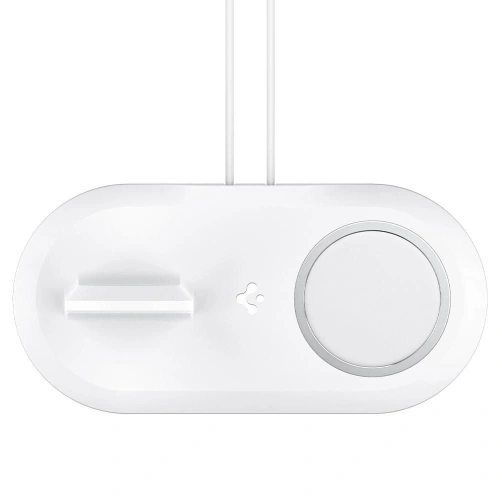 Kup Ładowarka bezprzewodowa Spigen MagFit Duo Apple MagSafe & Apple Watch Charger Stand White - SPN1586WHT - {ean13} - Sklep Home Screen