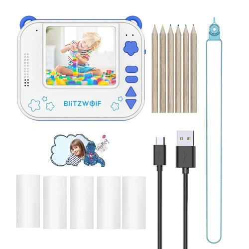 Buy DIY Instant Print Camera for kids BlitzWolf DP1 (blue) - BLZ353 - {ean13} - Home Screen Store Europe