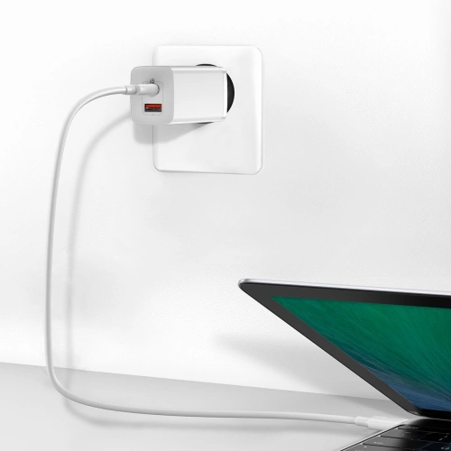 Kup Ładowarka sieciowa Baseus GaN2 Lite, USB + USB-C, 65W, EU (biała) - BSU2656WHT - {ean13} - Sklep Home Screen