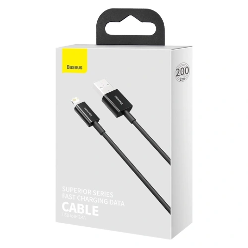 Kup Kabel USB do Lightning Baseus Superior Series, 2.4A, 2m (černý) - BSU2659BLK - {ean13} - Sklep Home Screen