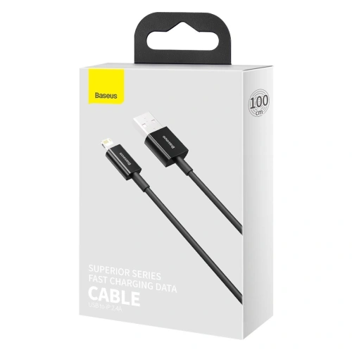 Buy Baseus Superior Series Cable USB - Lightning 2.4A 1m (black) - BSU2660BLK - {ean13} - Home Screen Store Europe