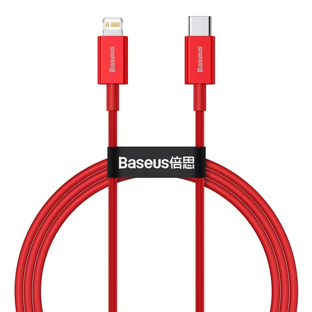 Kabel USB-C do Lightning Baseus Superior Series, 20W, PD, 1m (czerwony)