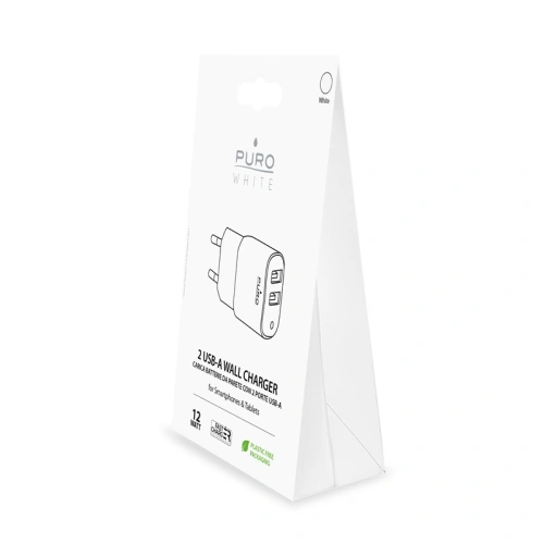 Kup PURO White Mini Travel Fast Charger 2x USB-A 12 W (white) - PUR4113WHT - {ean13} - Sklep Home Screen