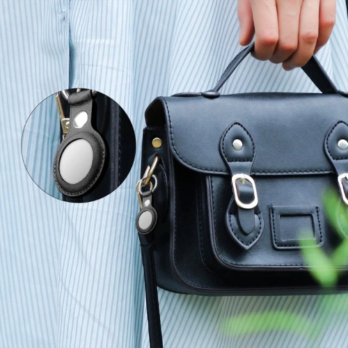 Buy Loco Dot Leather (Vegan) Apple AirTag Black - LOC004BLK - {ean13} - Home Screen Store Europe