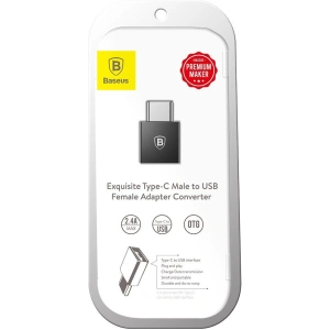 Adapter Baseus Exquisite USB-C do USB 2,4A (czarny)