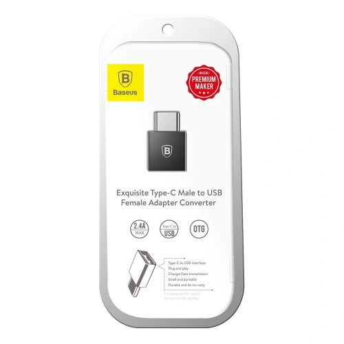 Kup Baseus Adapter Exquisit USB-C auf USB 2.4A (schwarz) - BSU2669BLK - {ean13} - Sklep Home Screen