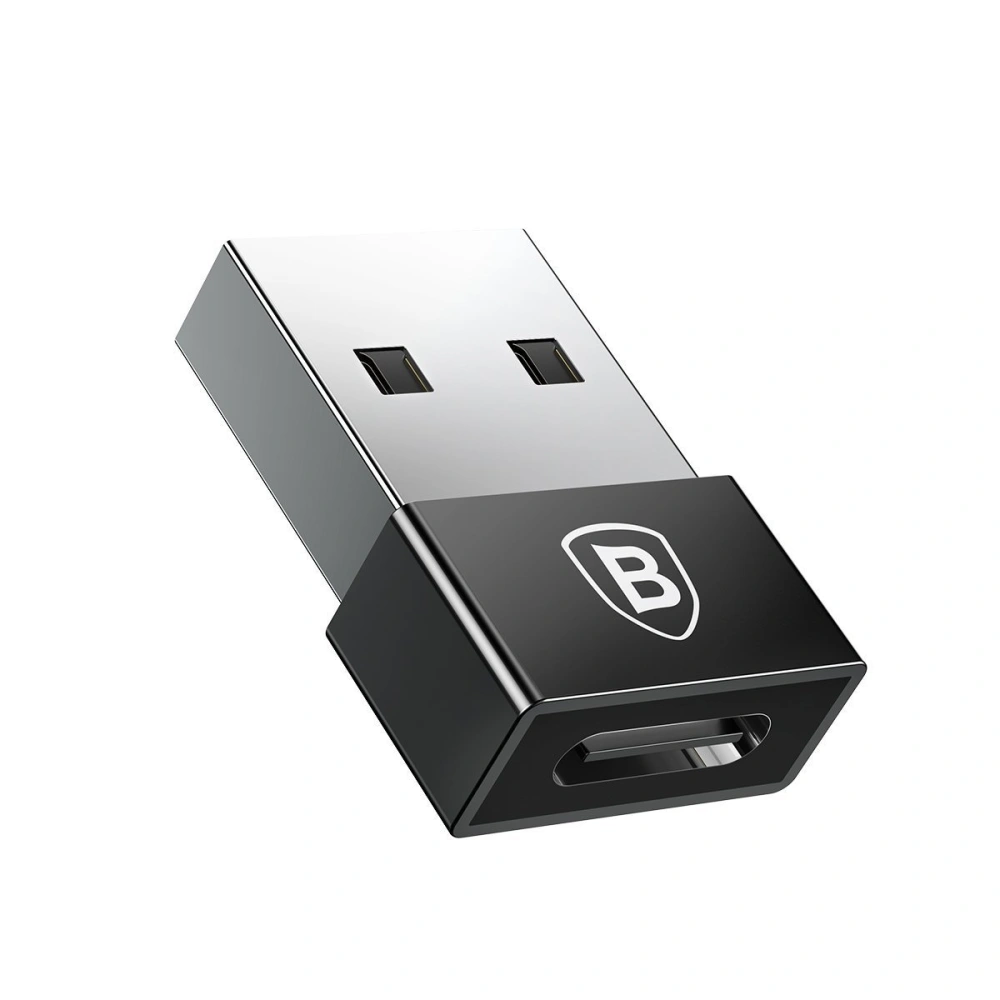 Adapter Baseus Exquisite USB do USB-C 2,4A (czarny)