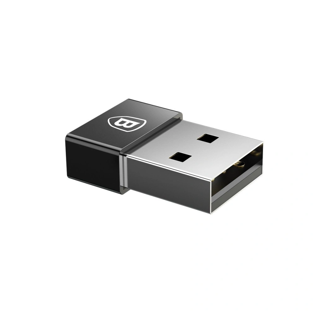 Adapter Baseus Exquisite USB do USB-C 2,4A (czarny)