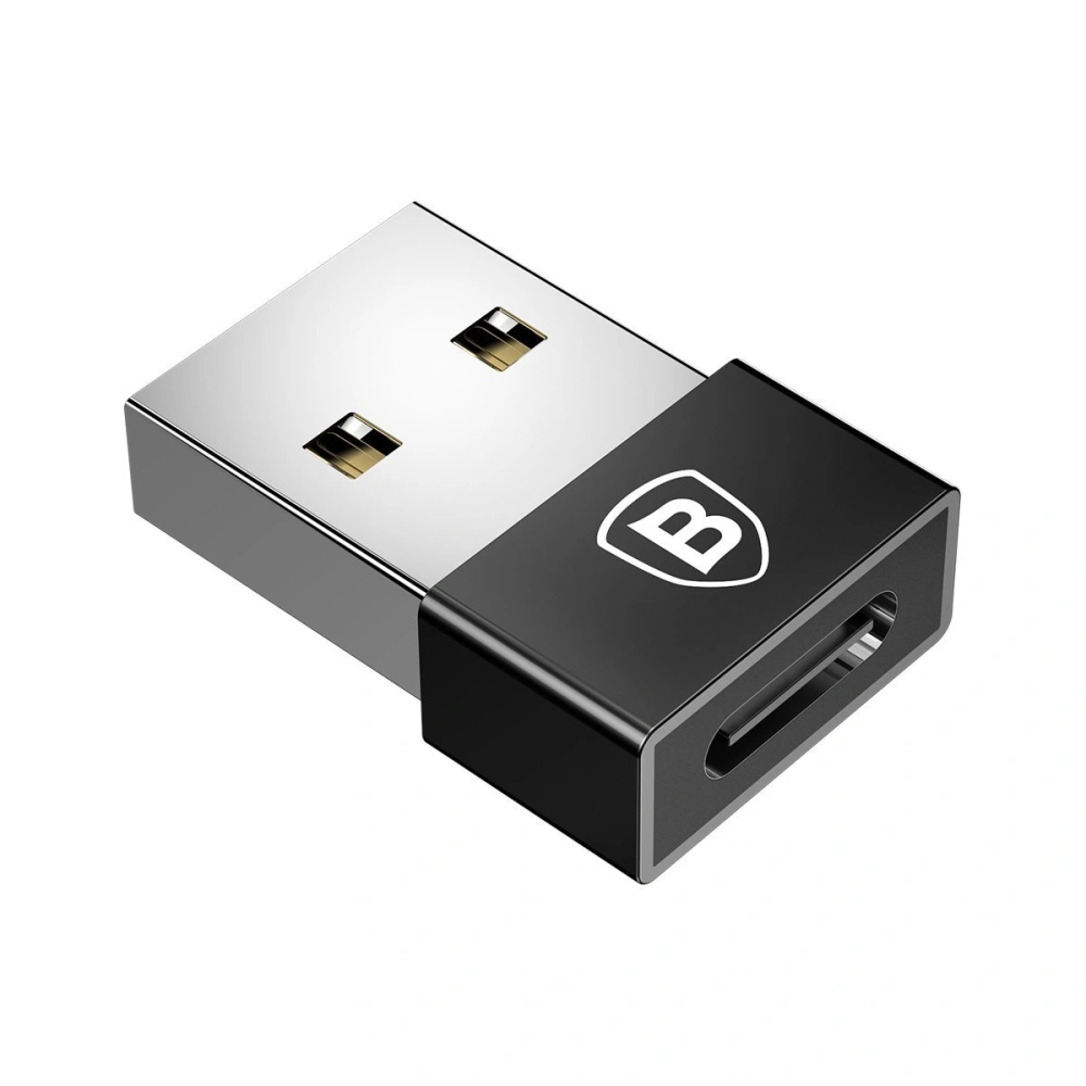 Adapter Baseus Exquisite USB do USB-C 2,4A (czarny)