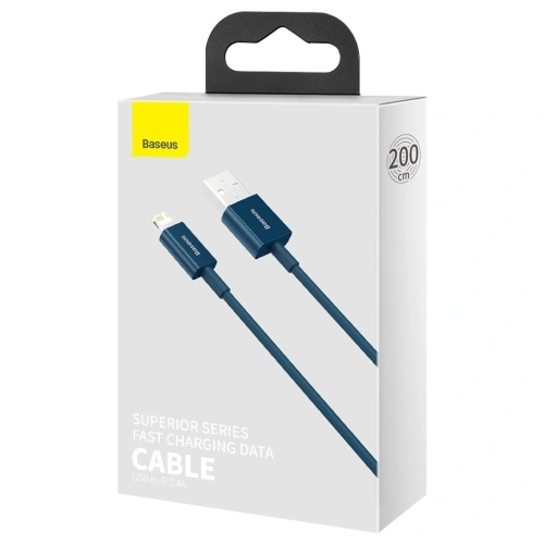 Kup USB kábel Lightning-hoz Baseus Superior Series, 2.4A, 2m (kék) - BSU2673BLU - {ean13} - Sklep Home Screen