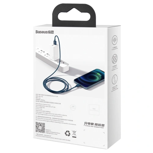 Kup Baseus USB-zu-Lightning-Kabel Superior Series, 2,4A, 1m (blau) - BSU2672BLU - {ean13} - Sklep Home Screen