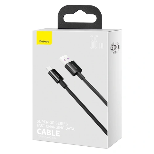 Kup USB-C USB kábel Baseus Superior Series, 66W, 2m (fekete) - BSU2674BLK - {ean13} - Sklep Home Screen
