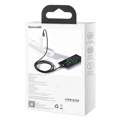 Kup USB-C USB kábel Baseus Superior Series, 66W, 2m (fekete) - BSU2674BLK - {ean13} - Sklep Home Screen