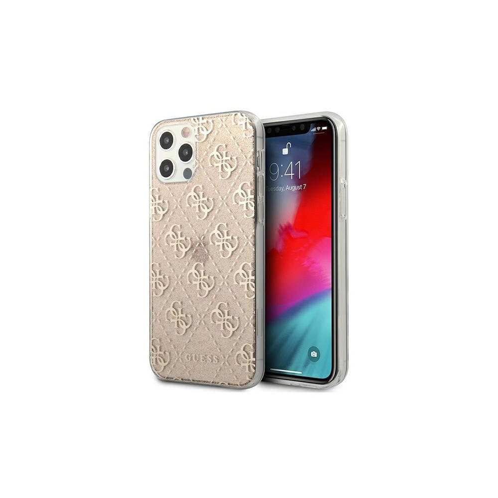 Etui Guess GUHCP12MPCU4GLGO Apple iPhone 12/12 Pro złoty/gold hard case 4G Glitter