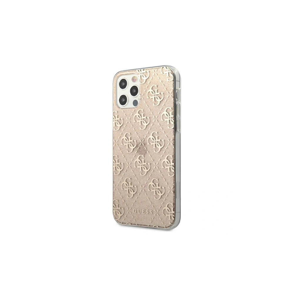 Etui Guess GUHCP12MPCU4GLGO Apple iPhone 12/12 Pro złoty/gold hard case 4G Glitter