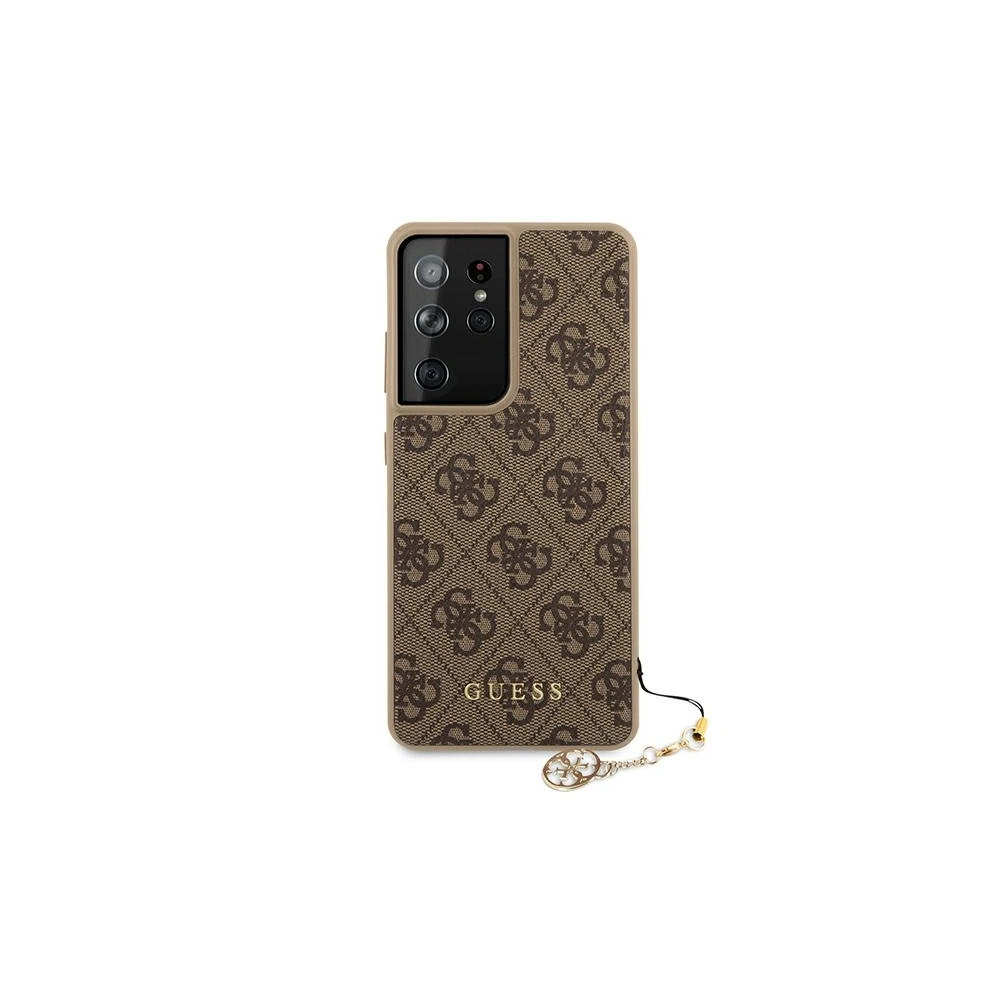 Etui Guess GUHCS21LGF4GBR Samsung Galaxy S21 Ultra brązowy/brown hardcase 4G Charms Collection